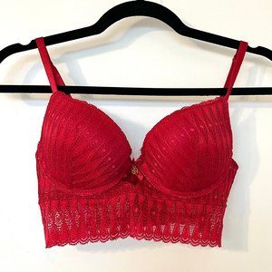 Lacy Red Daisy Fuentes Push-Up Bra